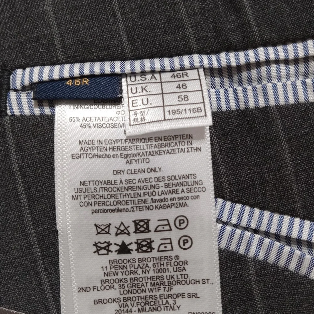 Brooks Brothers Explorer‎ Regent Fit Men's Blazer 46 Reg Gray Pinstripe